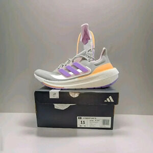 Adidas  11W / 9.5 M Ultraboost Light Running Shoes Grey Violet Orange  IE1762